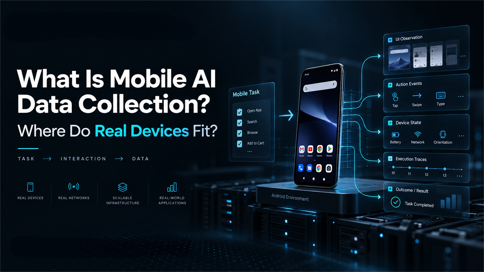 Mobile AI data collection on a real Android execution environment